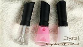  Presentation with nails manicure - Beautiful slides featuring french-manicure-set-with-white backdrop and a sky blue colored foreground