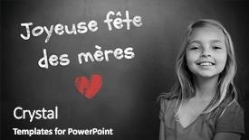  Presentation with mothers day - Beautiful presentation design featuring french mothers day message against schoolchild with blackboard backdrop and a dark gray colored foreground
