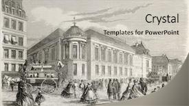  Presentation with e library - Cool new slides with l'illustration journal universel paris backdrop and a light gray colored foreground