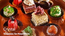  Presentation with pastries - PPT theme featuring french-pastries-on-the-table background and a tawny brown colored foreground