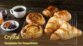  Presentation with gluten free bread on wooden - Cool new slides with french pastries on the wooden backdrop and a tawny brown colored foreground