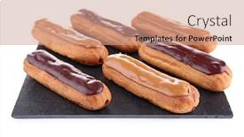  Presentation with pastries - Cool new slide deck with french-pastries backdrop and a coral colored foreground