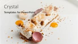  Presentation with french pastry - PPT theme with french-pastry-with-mango background and a sky blue colored foreground