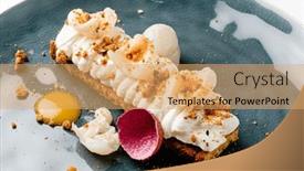  Presentation with french pastry - Presentation theme featuring french-pastry-with-mango background and a coral colored foreground