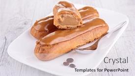  Presentation with french pastry - Beautiful PPT layouts featuring french pastry backdrop and a white colored foreground