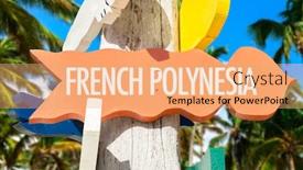  Presentation with polynesia - Theme featuring french-polynesia-signpost-with-palm background and a coral colored foreground