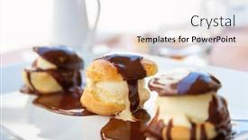  Presentation with sauce - Beautiful presentation featuring french-profiteroles-with-chocolate-sauce backdrop and a white colored foreground