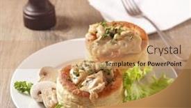  Presentation with french pastry - Presentation with french-puff-pastry-filling background and a coral colored foreground