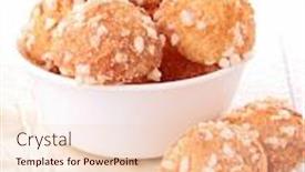  Presentation with french pastry - PPT theme with french puff pastry background and a lemonade colored foreground