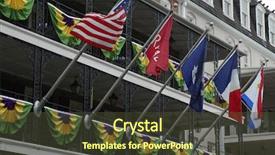  Presentation with new orleans - Presentation theme featuring french quarters new orleans background and a tawny brown colored foreground