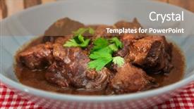  Presentation with white wine and red - Cool new PPT layouts with french recipe coq au vin backdrop and a coral colored foreground