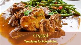  Presentation with recipe - Cool new PPT theme with french recipe coq au vin backdrop and a tawny brown colored foreground