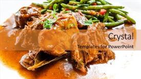  Presentation with recipe - Slide set featuring french recipe coq au vin background and a  colored foreground