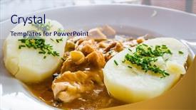  Presentation with white wine and red - Presentation design with french recipe coq au vin background and a  colored foreground