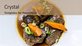  Presentation with white wine and red - PPT theme having french recipe coq au vin background and a coral colored foreground