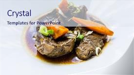  Presentation with white wine and red - Cool new PPT theme with french recipe coq au vin backdrop and a sky blue colored foreground