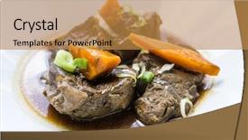  Presentation with wine - Amazing PPT theme having french recipe coq au vin backdrop and a gold colored foreground