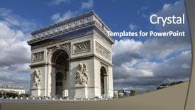  Presentation with paris france - Colorful slide set enhanced with french revolution - arc de triomphe in paris backdrop and a ocean colored foreground