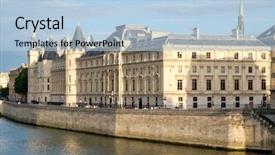  Presentation with prison - Slides with french revolution - concergierie a former royal palace background and a light blue colored foreground