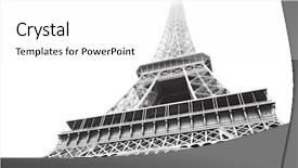  Presentation with eiffel tower paris france - Audience pleasing PPT theme consisting of french revolution - eiffel tower in high contrast backdrop and a white colored foreground