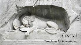  Presentation with revolution - Amazing PPT layouts having french revolution - famous lion monument in lucerne backdrop and a light gray colored foreground