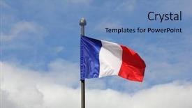  Presentation with france flag - Slide deck enhanced with french revolution - flag of france waving background and a teal colored foreground