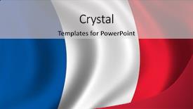  Presentation with france flag - Beautiful presentation theme featuring french revolution - flag of france waving backdrop and a light gray colored foreground