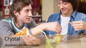  Presentation with nurse boys - Theme featuring french school - two boys eating pizza background and a coral colored foreground
