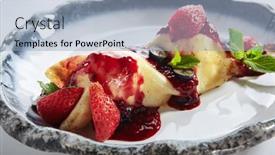  Presentation with blue mint - Amazing PPT theme having french-style-crepes-cream-crepes backdrop and a light blue colored foreground