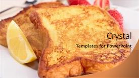 Presentation with sugar - PPT layouts having french sugar toast and fruits background and a yellow colored foreground