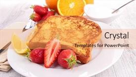  Presentation with sugar - Amazing slide deck having french sugar toast and fruits backdrop and a yellow colored foreground