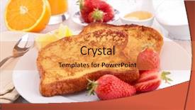  Presentation with strawberry - Presentation design having french sugar toast with strawberry background and a gold colored foreground