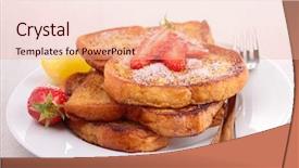  Presentation with butter - Slide deck having french toast - bread with butter and honey background and a coral colored foreground