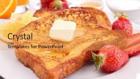  Presentation with butter - PPT theme featuring french toast - bread with butter and honey background and a yellow colored foreground