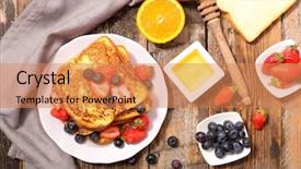  Presentation with coffe berry - Beautiful PPT layouts featuring french toast and berry backdrop and a coral colored foreground