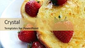  Presentation with powdered - Slides with french toast topped with strawberries background and a  colored foreground