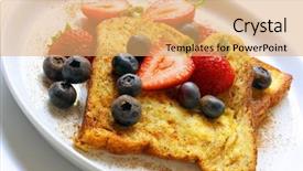  Presentation with blueberries - Slide deck featuring french toast with fresh strawberries background and a coral colored foreground