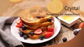  Presentation with fruit - Colorful slide deck enhanced with french toast with fruit backdrop and a yellow colored foreground