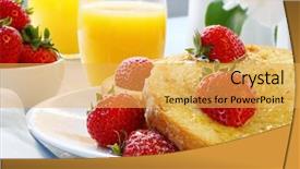  Presentation with powdered - Cool new presentation theme with french toast with ripe strawberries backdrop and a yellow colored foreground