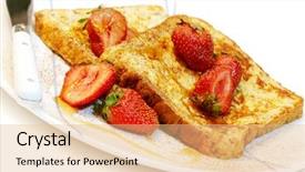  Presentation with maple - Presentation theme featuring french toast with strawberries and maple syrup background and a coral colored foreground