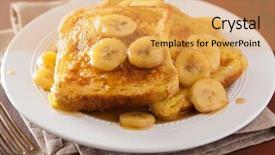  Presentation with banana - Presentation theme consisting of french toasts with caramelized banana background and a yellow colored foreground