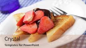  Presentation with chocolate strawberry - Audience pleasing slides consisting of french toasts with chocolate backdrop and a  colored foreground