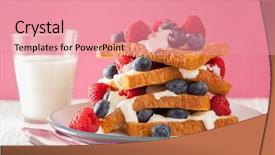  Presentation with berries - PPT theme with french toasts with creme fraiche background and a coral colored foreground
