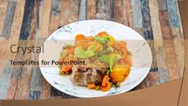  Presentation with veal - Amazing presentation theme having french-traditional-dish-veal-paupiette backdrop and a yellow colored foreground