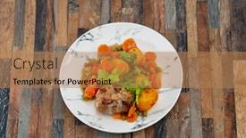  Presentation with veal - PPT theme featuring french-traditional-dish-veal-paupiette background and a coral colored foreground