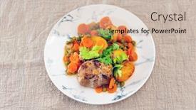  Presentation with veal - Slides consisting of french-traditional-dish-veal-paupiette background and a soft green colored foreground