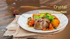  Presentation with veal - PPT layouts enhanced with french-traditional-dish-veal-paupiette background and a tawny brown colored foreground