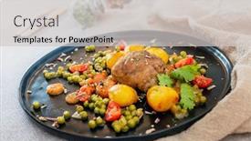  Presentation with veal - PPT theme having french-traditional-dish-veal-paupiette background and a light gray colored foreground