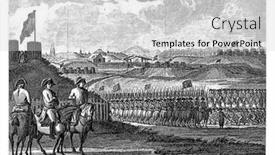  Presentation with leave - Slide set with french-troops-leave-landrecy-vintage background and a light gray colored foreground