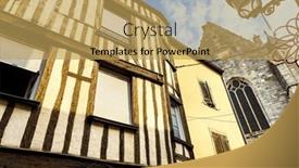  Presentation with village - Slide deck having french-village-splendor-immerse-yourself background and a yellow colored foreground